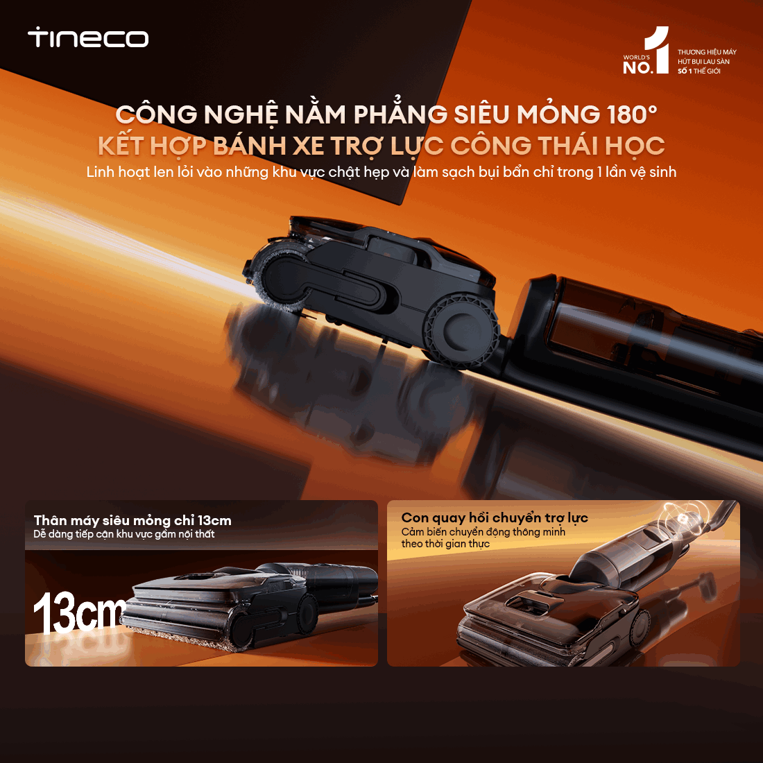 Máy hút bụi lau sàn khô ướt Tineco Floor One S7 Stretch Steam 